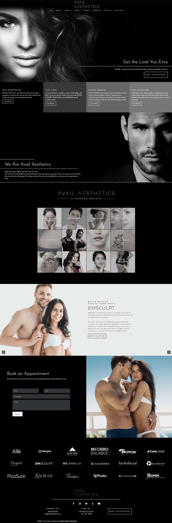 Avail Aesthetics Homepage