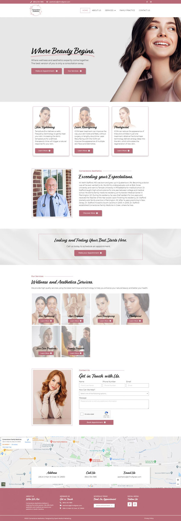 Cornerstone Aesthetics Website Screenshot