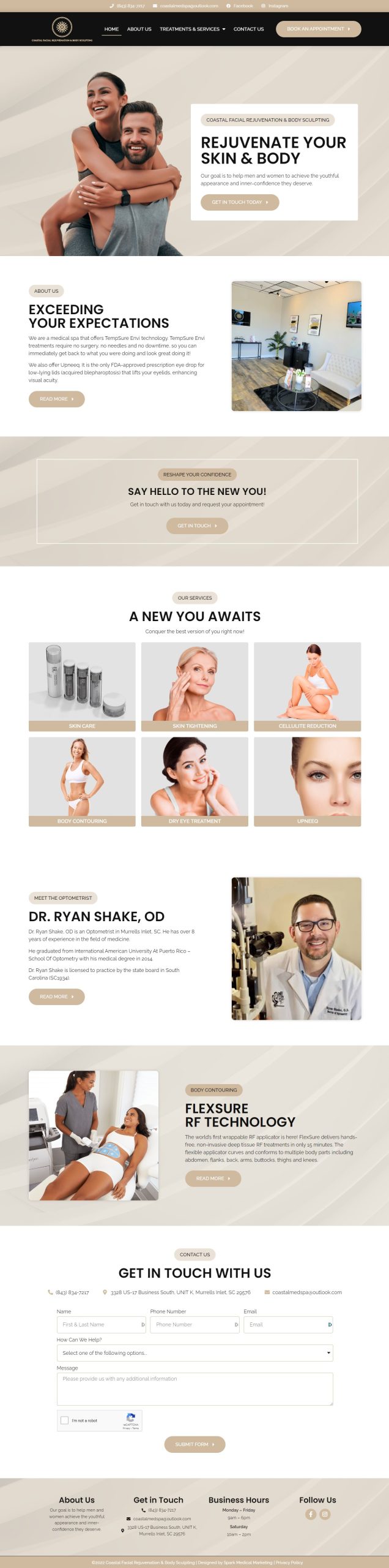 Coastal Facial Rejuvenation & Body Sculpting Homepage