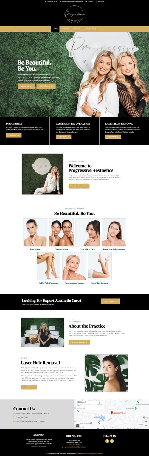 Progressive Aesthetics Homepage Screenshot