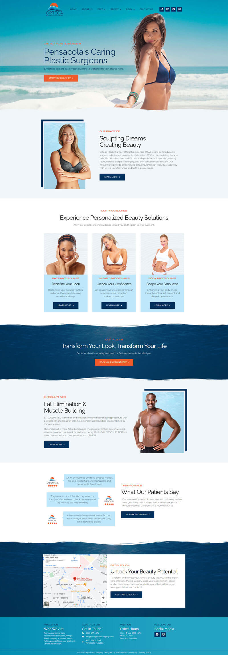 JHR Plastic Surgery Homepage | Spark Medical Marketing